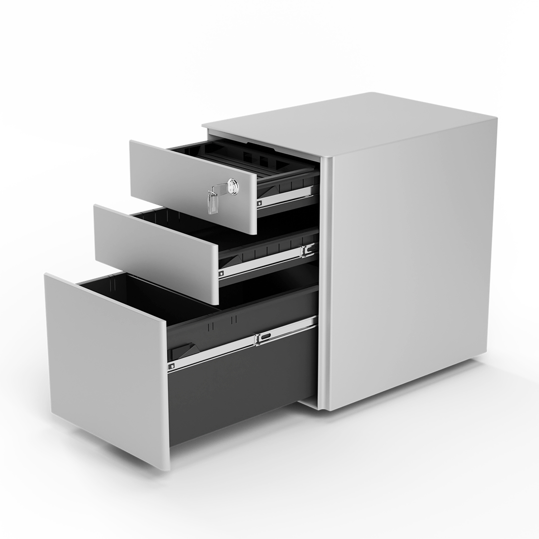 Korpus-Rollcontainer-offen-grau Korpus Rollcontainer offen grau