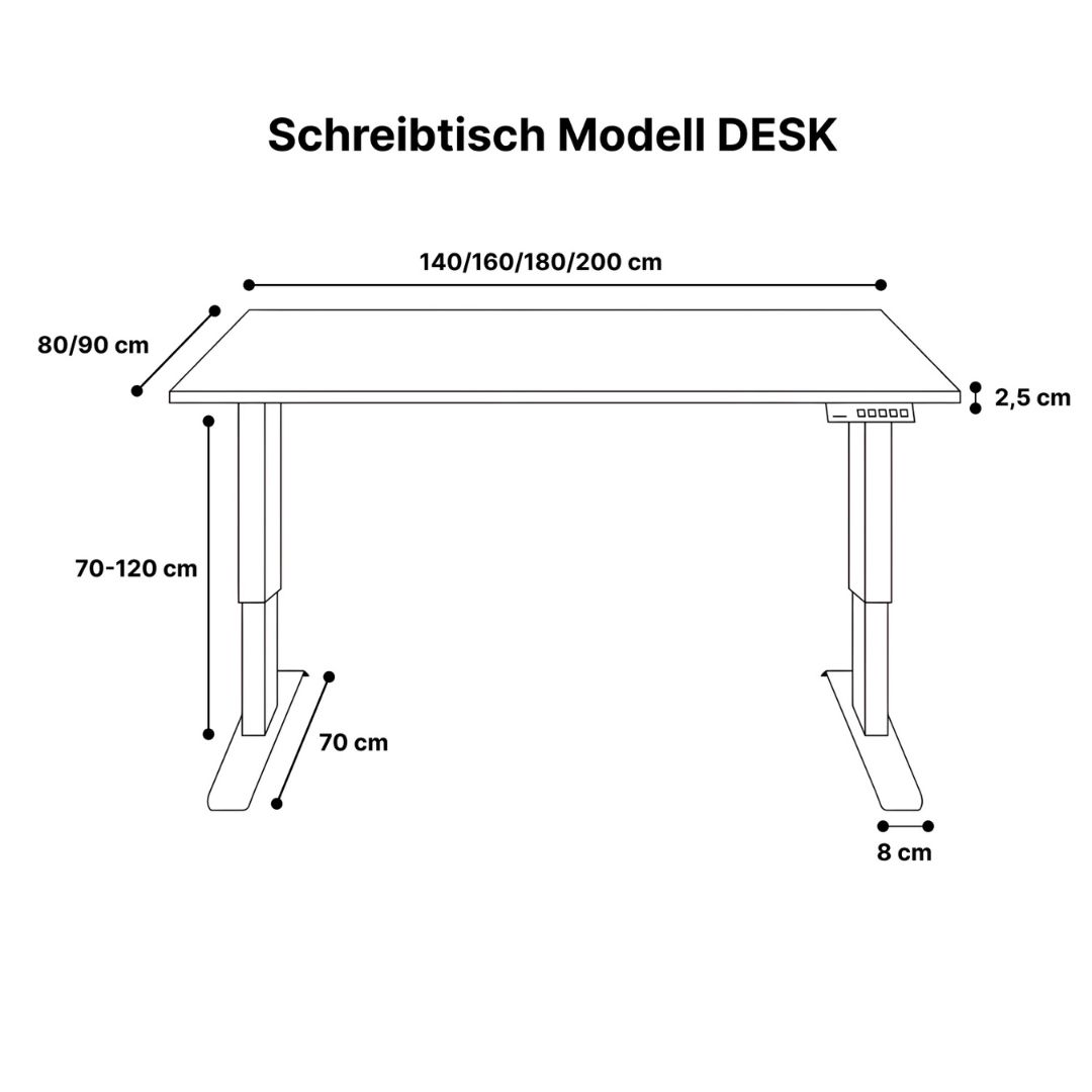 Standable-DESK-höhenverstellbarer-Schreibtisch-Dimensionen Standable DESK höhenverstellbarer Schreibtisch Dimensionen